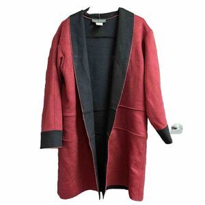 Harve Benard Benard Holtzman Wool Blend Coat Deep Red Black 14 Open Front